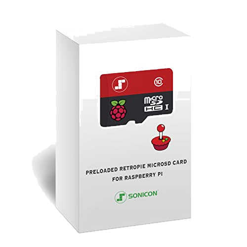 Sonicon Preloaded RetroPie Batocera Emulator MicroSD Card w/DC/PS1/Sega/Atari/Arcade/FBNeo/Mame for Raspberry Pi